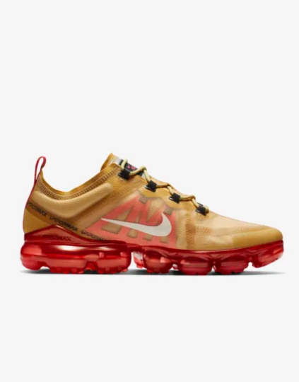 2019 Women Nike Air VaporMax Gold Red Shoes